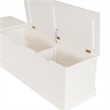Kingfisher Lane Backless White Storage Nook and Round Table White/Natural Wood