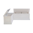 Kingfisher Lane Backless White Storage Nook and Round Table White/Natural Wood