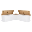 Kingfisher Lane Backless 2 Tone Storage Nook and Round Table Natural/White Wood