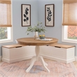 Kingfisher Lane Backless 2 Tone Storage Nook and Round Table Natural/White Wood