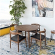Kingfisher Lane Solid Wood Walnut Dining Room & Kitchen Table & Chair Set of 4