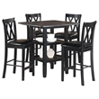 Kingfisher Lane 5 Piece Solid Wood Counter Height Dining Set in Black