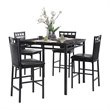 Kingfisher Lane 5 Piece Faux Marble Top Counter Height Dining Set in Black