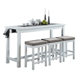 Kingfisher Lane 4 Piece Wood Counter Height Dining Set in White