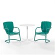 Kingfisher Lane 3 Piece Metal Outdoor Bistro Set in Turquoise Gloss