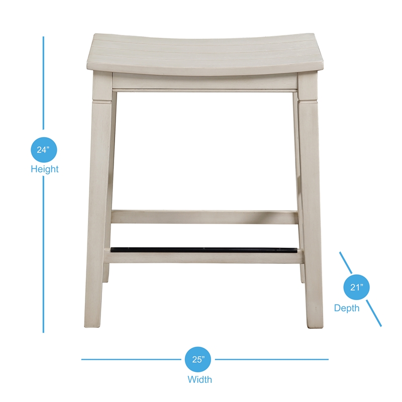Kingfisher Lane Weathered Ivory Wood 5-Piece Counter Height Dining Set