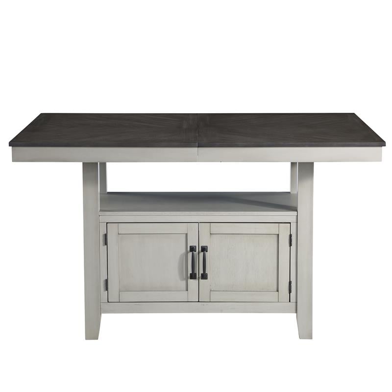 Kingfisher Lane Stone Gray and Charcoal Wood 7-Piece Dining Set