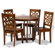 Kingfisher Lane Walnut Brown Finished Wood 5-Piece Dining Set