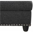Kingfisher Lane Polyester Fabric Sectional Sofa with Ottoman-Dark Gray