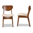Kingfisher Lane Sand Walnut Brown Finished Wood 2-Piece Dining Chair Set