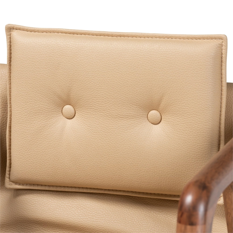 Kingfisher Lane Beige Leather and Brown Finished WoodDining Chair Set