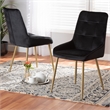 Kingfisher Lane Black and Gold Finished Metal 2-Piece Dining Chair Set