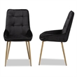 Kingfisher Lane Black and Gold Finished Metal 2-Piece Dining Chair Set