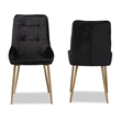 Kingfisher Lane Black and Gold Finished Metal 2-Piece Dining Chair Set
