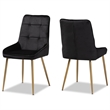 Kingfisher Lane Black and Gold Finished Metal 2-Piece Dining Chair Set