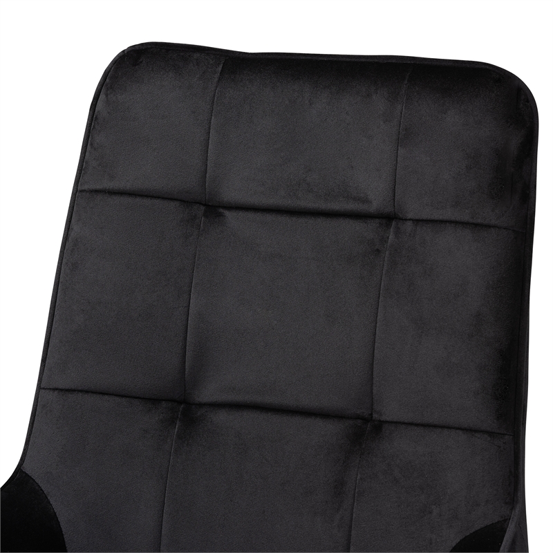 Kingfisher Lane Black and Gold Finished Metal 2-Piece Dining Chair Set
