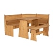 Kingfisher Lane Modern Pine Wood Corner Dining Nook Set in Natural