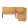 Kingfisher Lane Modern Pine Wood Corner Dining Nook Set in Natural