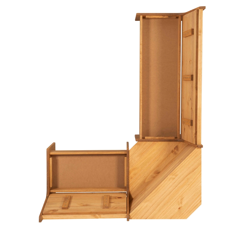 Kingfisher Lane Modern Pine Wood Corner Dining Nook Set in Natural