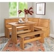 Kingfisher Lane Modern Pine Wood Corner Dining Nook Set in Natural