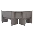 Kingfisher Lane Modern Pine Wood Corner Dining Nook Set in Gray