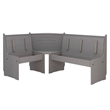 Kingfisher Lane Modern Pine Wood Corner Dining Nook Set in Gray