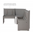 Kingfisher Lane Modern Pine Wood Corner Dining Nook Set in Gray