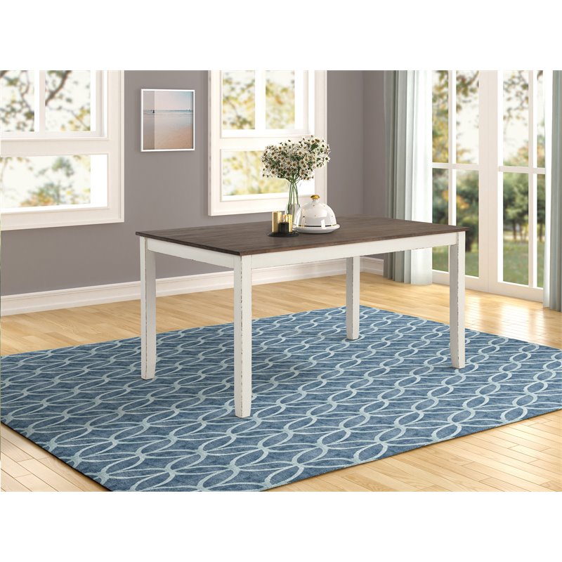 Kingfisher Lane 7-piece Farmhouse Wood Dining Set Chestnut and Vintage White