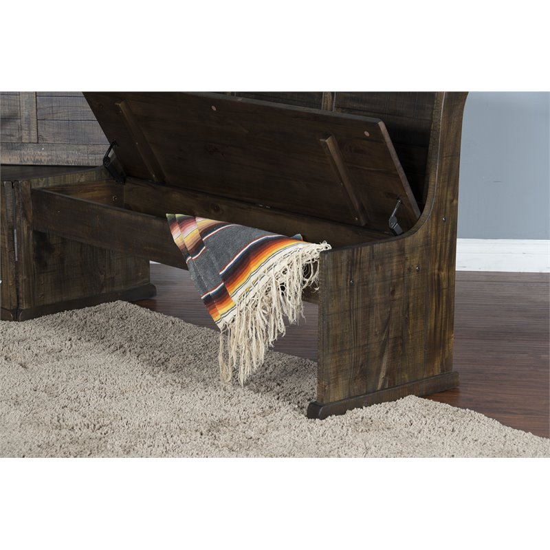 Kingfisher Lane Farmhouse Wood Breakfast Nook Set in Tobacco Leaf