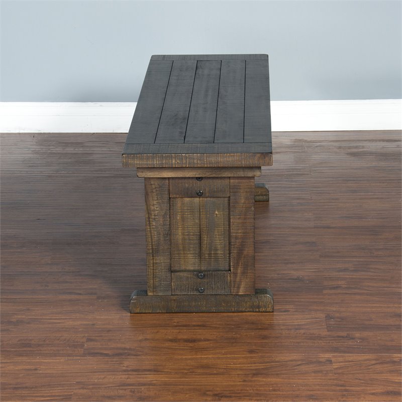 Kingfisher Lane Farmhouse Wood Breakfast Nook Set in Tobacco Leaf