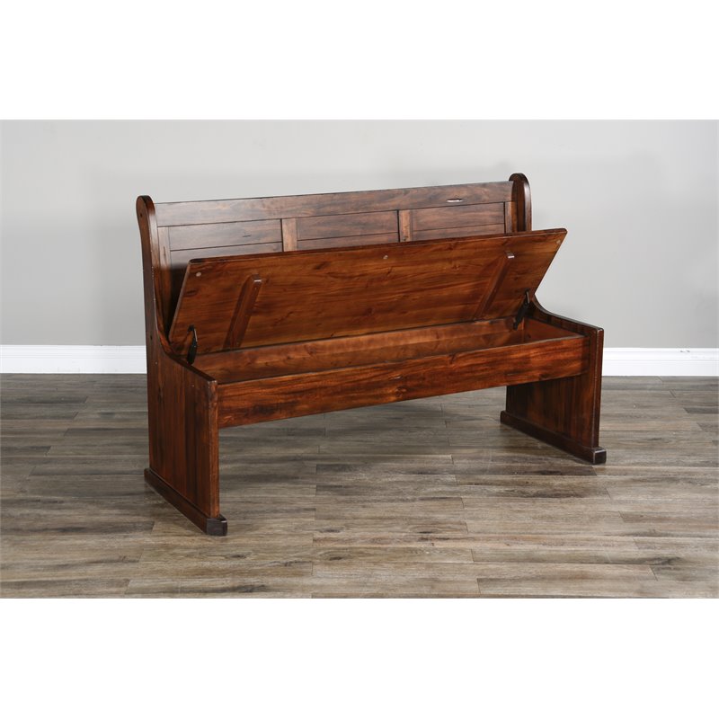 Kingfisher Lane Farmhouse Wood Breakfast Nook Set in Medium Brown