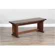 Kingfisher Lane Farmhouse Wood Breakfast Nook Set in Medium Brown