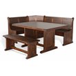 Kingfisher Lane Farmhouse Wood Breakfast Nook Set in Medium Brown