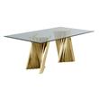 Kingfisher Lane Clear Glass Dining Set with Table and 6 Black Velvet Chairs