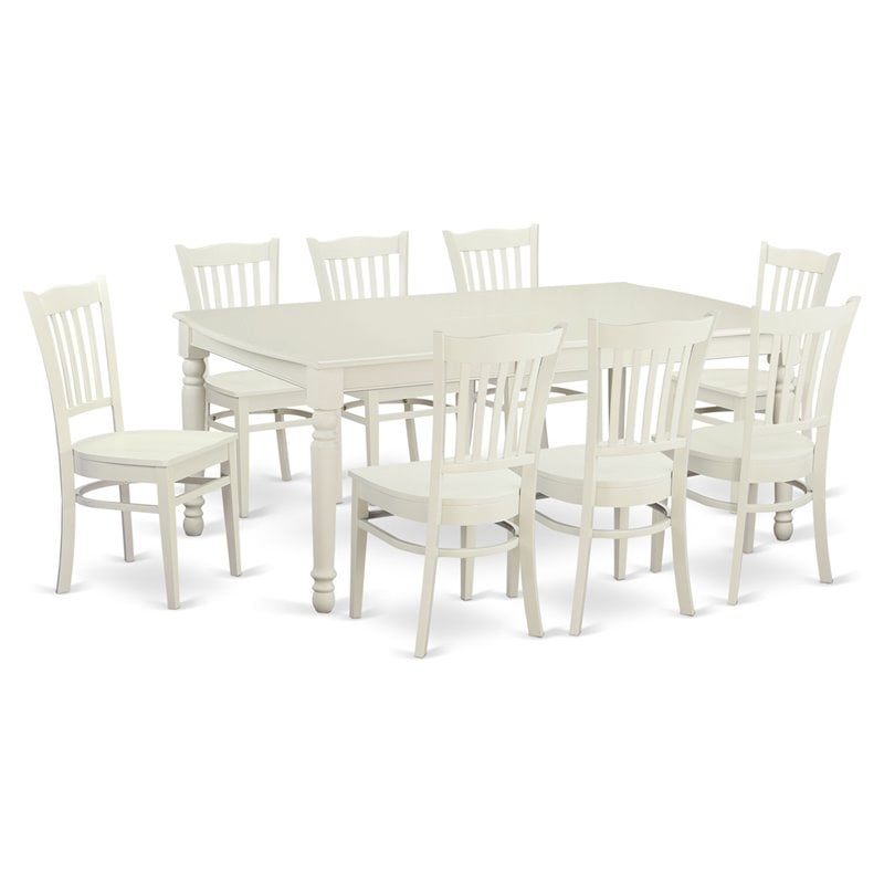 Kingfisher Lane Modern 9-piece Wood Dining Room Set in Linen White