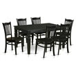 Kingfisher Lane Modern 7-piece Wood Dining Room Table Set in Black