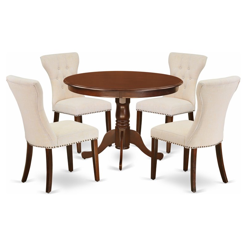 Kingfisher Lane Contemporary 5-piece Wood Dining Set in Mahogany