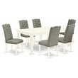 Kingfisher Lane Modern 7-piece Wood Dining Room Set in Linen White