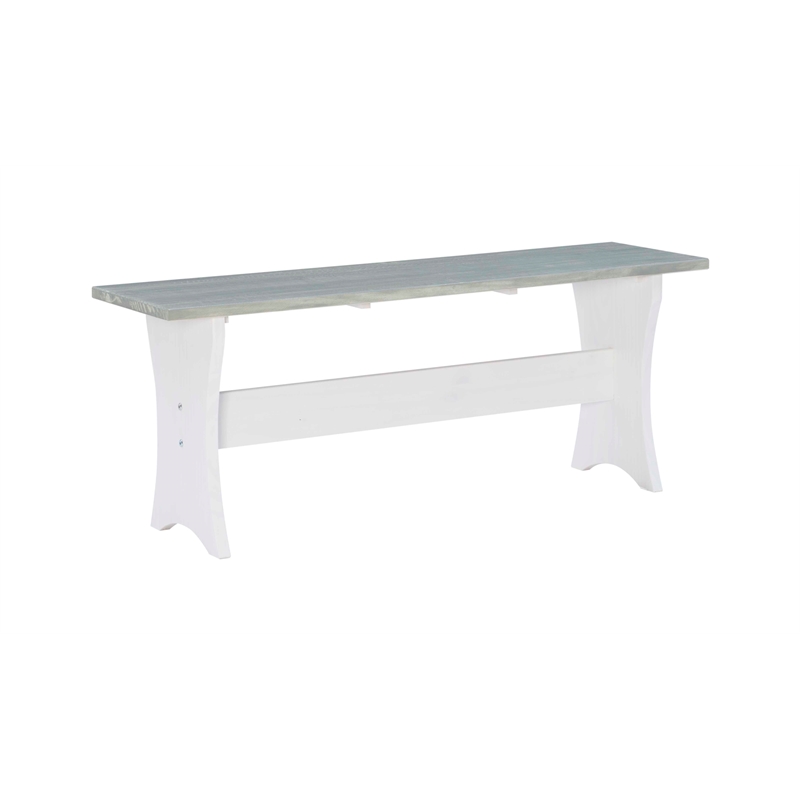 Kingfisher Lane 2 Tone Pine Wood Coastal Corner Dining Nook in Graywash/White