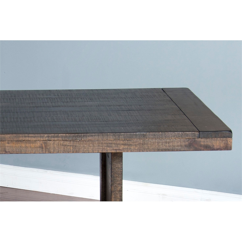 Kingfisher Lane Farmhouse Wood 4 Piece Breakfast Nook Set in Tobacco Leaf