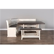 Kingfisher Lane White and Brown Counter Height Breakfast Nook Set
