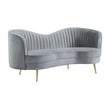 Kingfisher Lane 3-Piece Contemporary Velvet Camel Back Sofa Set in Gray