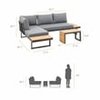 Kingfisher Lane Modular Teak Solid Wood Sectional Sofa in Natural/Gunmetal