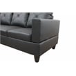 Kingfisher Lane L Shaped Black Couch with Ottoman(Pillows Included) Microfiber