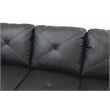 Kingfisher Lane L Shaped Black Couch with Ottoman(Pillows Included) Microfiber