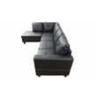 Kingfisher Lane L Shaped Black Couch with Ottoman(Pillows Included) Microfiber