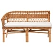 Kingfisher Lane 3-Piece Wood & Rattan Dining Nook Set in Brown