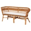 Kingfisher Lane 3-Piece Wood & Rattan Dining Nook Set in Brown