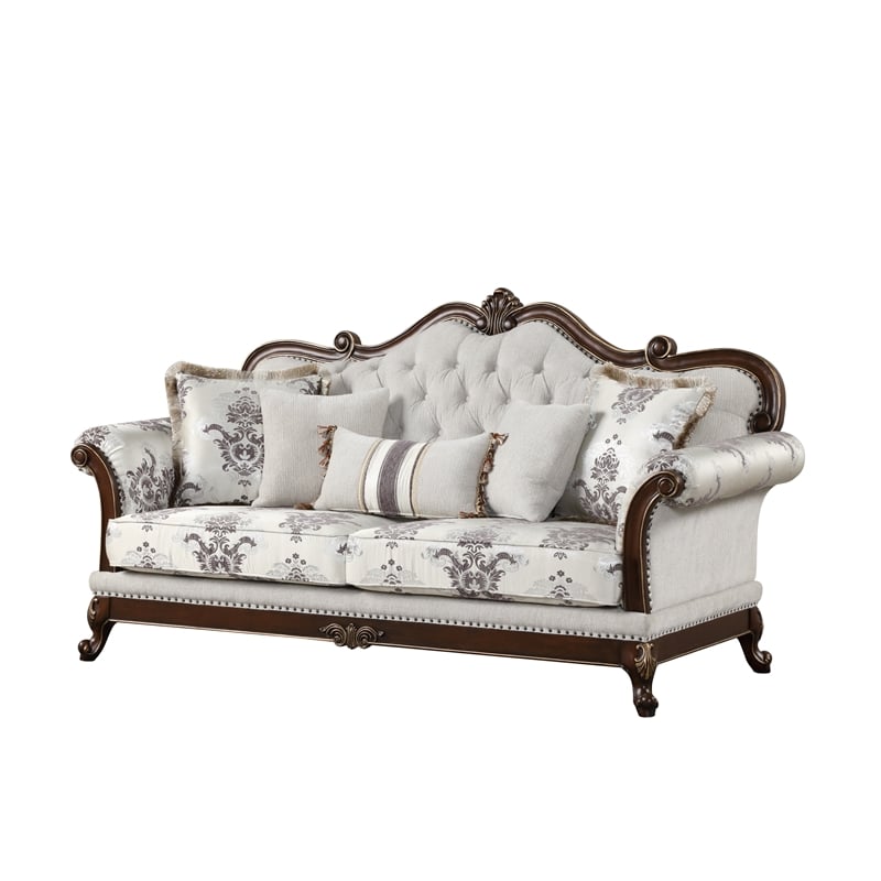 Kingfisher Lane Traditional Style 3PC button tufted Living Room Set in White