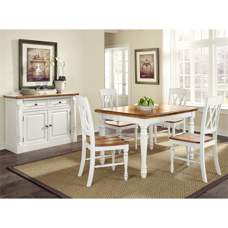 Kingfisher Lane Rectangular Dining Table and Four Double X-back Chairs